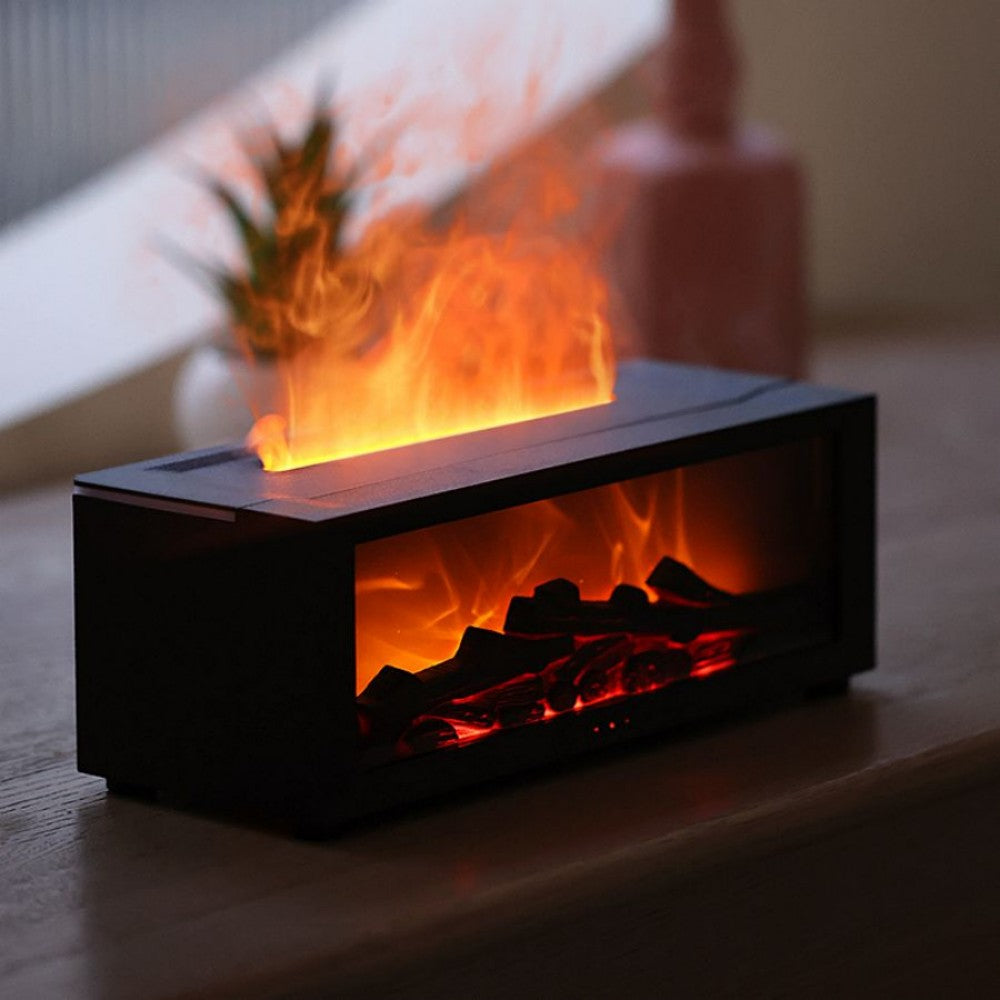 Fireplace Flame Aromatherapy diffuser - Realistic LED Flame & Mist
