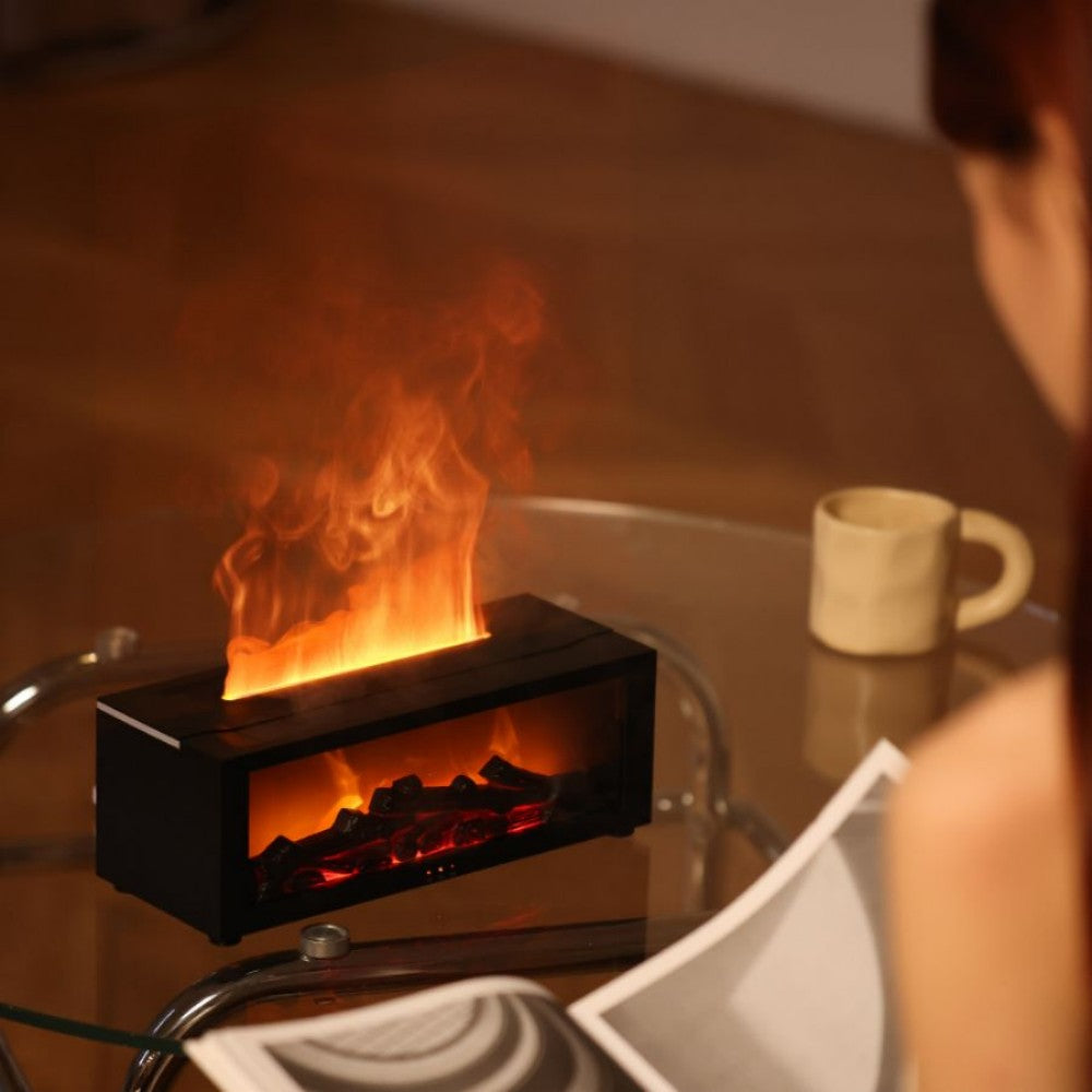 Fireplace Flame Aromatherapy diffuser - Realistic LED Flame & Mist